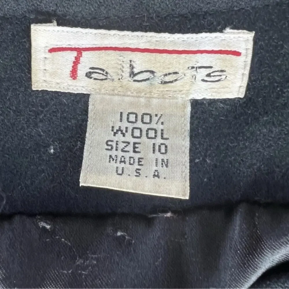 Vintage 80s Talbots Black 100% Wool Open Blazer Size 10 Lined Shoulder Pads - Picture 8 of 8